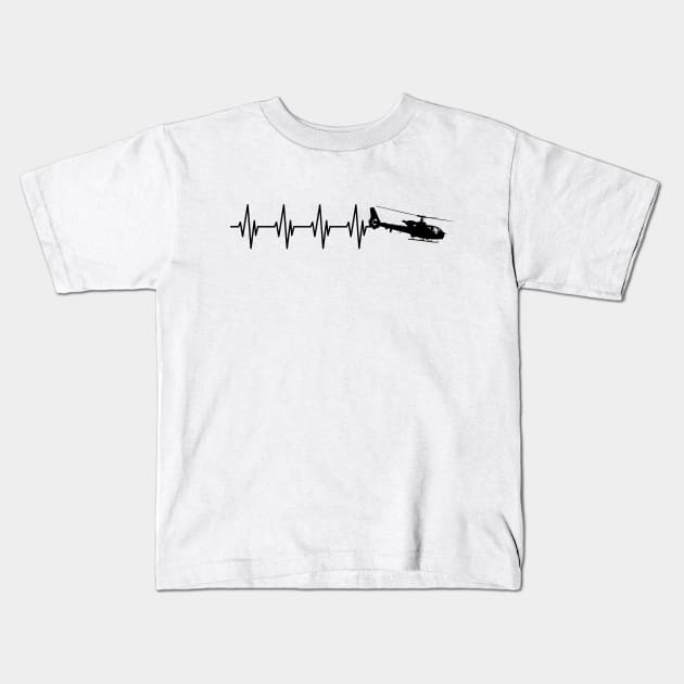 Helicopter heartbeat Kids T-Shirt by KC Happy Shop